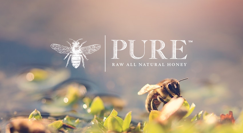 food beverage label design california honey bees