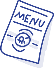 Menu design for franchise icon