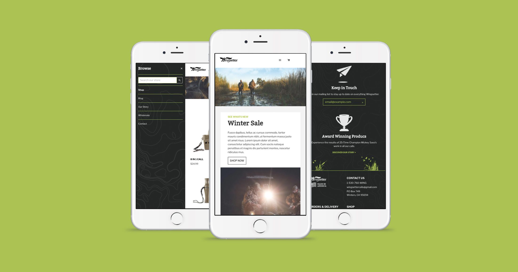 responsive ecommerce shopify hunting website online sales