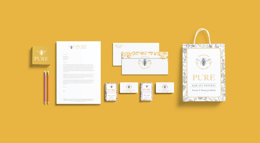 food beverage label design california honey bees