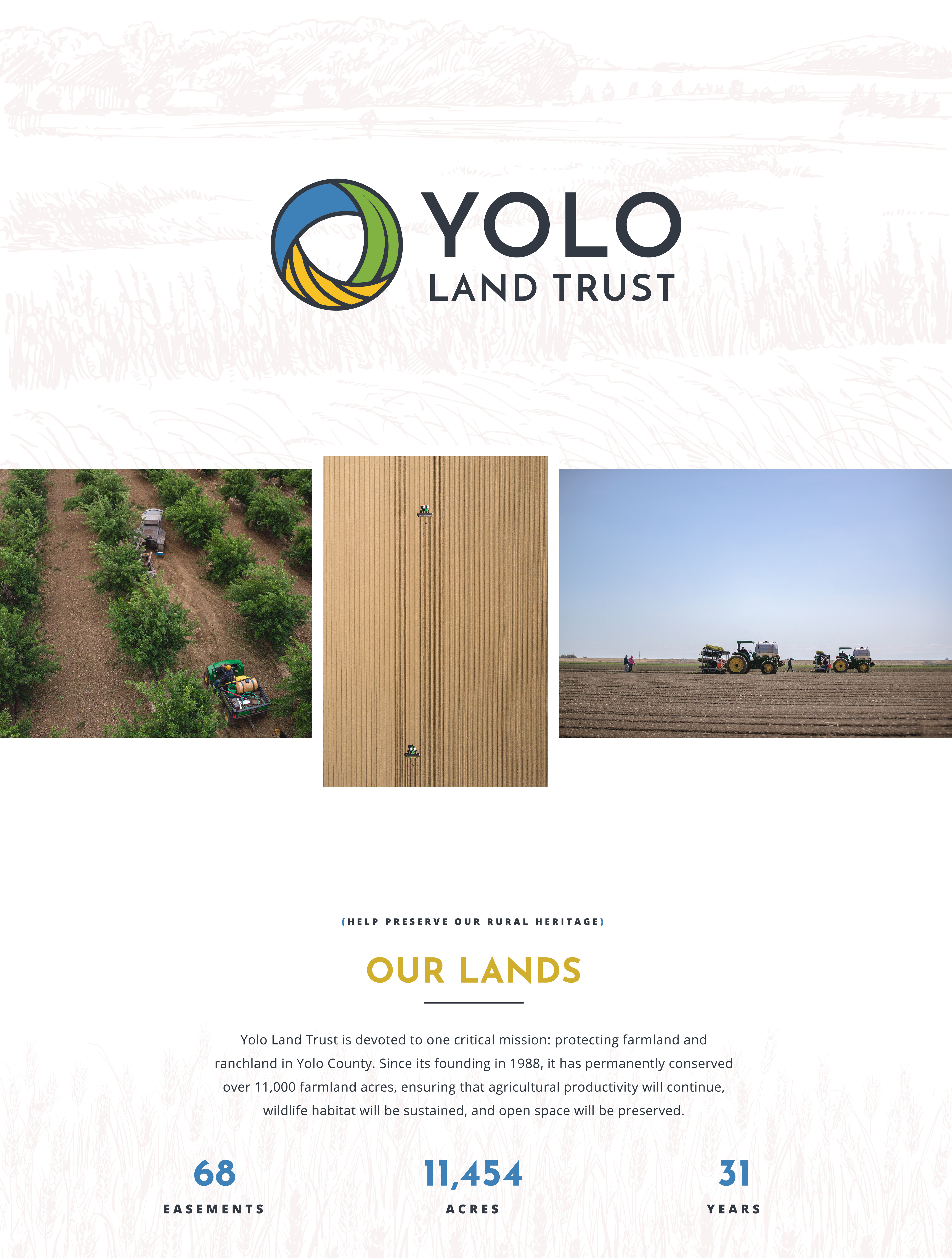yolo land trust non profit branding design and photography